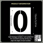 6 Inch Number Stencils Set - Reusable Plastic 6 Inches By 4 4 Inches  White