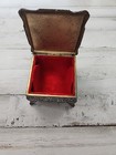 Vintage Hummel Box  Trinket Jewelry Gold Porcelain Metal Girl Bird Woods