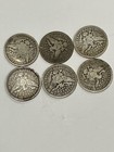 Lot Of  6 1892 1893 1894  1900 1910 1914    25c Barber Quarter