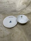 Vintage Teacup And Saucer Disneyland Tinkerbell   Castle Porcelain Gold Trim