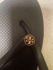 Nwob Tory Burch Monogram Flip Flops  size 9  Rubber Thong Sandals Black