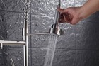 Kitchen Sink Faucet Pull Down Shower Swivel Water Mixer Tap Dual Spout Brushed