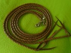Nice Quality 4 Strand Braided Leathe 7  Long Split Reins  cowboy Ranch Trail