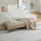 63  Upholstered Faux Leather Tufted Bench Ottoman Taupe Seadrift Legs