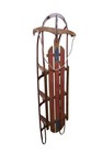 Mid Century Royal Racer Oak   Metal Sled Flexible Flyer Style Snow Sleigh