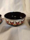 Rare 60 s Set Mcm Enamelware  Nesting Bowls W  Tulip Design Prestine Condition 