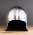 German Sallet Helmet 16 Gauge Steel Medieval Open Face Larp Armour With Stand Re