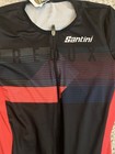 Nwt Santini Womens Tri Suit Large Red Black Swim Bike Run Sleeved Rdx 774 Redux