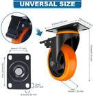 4 Inch Caster Wheels Heavy Duty 2200lbs  Swivel Casters Set Of 4 With Safe Dual