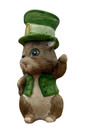 Lefton Squirrel Leprechaun Top Hat Figurine Irish Waving St  Patrick s Day