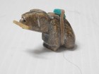 Vintage Zuni Indian Stone Bear Fetish One Turquoise Offering  arrowhead In Mouth