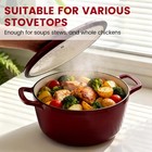 Enameled Cast Iron Dutch Oven 5 Qt With Lid  Red