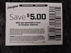  5  Five  5 Off  20 Energizer Batteries Exp 12 31 25 Valid Only At Kroger