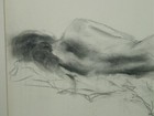 Vintage Signed Goldberg   Nude Woman Charcoal Sketch Drawing