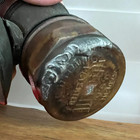 Vintage Justrite Brass Carbide Coal Miner   s Cap Helmet Lamp Light Lantern Flaw