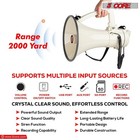 5core Megaphone Bullhorn Speaker 100w Professional Bull Horn Battery Power