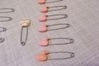 Vintage Baby Diaper Safety Pins Pink Ducks Plain Baseball Mixed Lot 11 Total