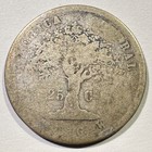 1864 Costa Rica 25 Centavos Silver Rare Key Date Lower Grade Small 25 C