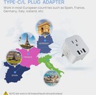 European Travel Plug Adapter  Power Plug 3 Usb  1 Usb C Port Most Of Europe