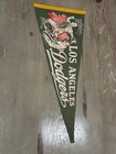 Vintage 1950s Los Angeles Dodgers Full Size Green Felt Mlb Baseball Pennant 