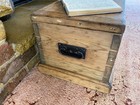 Old Antique Pine Chest  Vintage Wooden Storage Trunk  Blanket Box  Coffee Table 