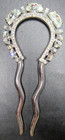 Trifari Sparkling Ice Demilune Rhinestone Vintage Hair Comb
