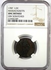 1787 Massachusetts Half Cent Coin 1 2c - Ngc Uncirculated Details  unc Ms 