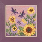 Sunflower Garden Cross Stitch Kit Mill Hill 2022 Buttons   Beads Autumn Mh142221