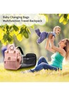 Baby Diaper Bag Backpack Travel Mom Maternity Changing Pad Waterproof  pink 