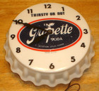 Scarce 1960 s Grapette Soda Lighted Bottle Cap Wall Clock   Vintage Sign - Works