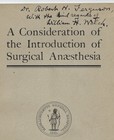 Anaesthesia       johns Hopkins    Physician  william Henry Welch  Signed Pamphlet
