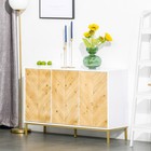 3 Door Sideboard Buffet Cabinet  Kitchen Cabinet  Natural Refurbished