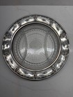 Rose Point By Wallace Fluted Sterling Silver Rim 10   Divided Serving Dish Plate