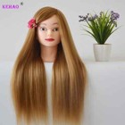 Mannequin Head With Synthetic Long Hair For Hairstyles Training Hairdressing