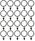 Set Of 20 Metal Curtain Rings With Clips And Eyelets  2 Inch Black