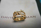 Newdavldyurman 3row crossover ring 18k yellow Gold Pav   Diamond Us 7