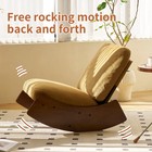 Nursery Glider Rocking Chair With High Back  Footrest   Side Pockets     Teddy