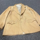 True Vintage 1970s Pioneer Wear Tan Button Up Suede Western Blazer Size 46 Large