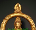 18 5 old Tibetan Bronze Gilt Guanyin Kwan-yin Bodhisattva Buddha Statue