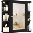 Wall Mounted Bathroom Cabinet W  Mirror Storage Shelves Towels Cosmetics New