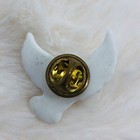 Religious Christian White Peace Dove Ceramic Lapel Pin