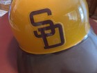Game Used Worn San Diego Padres Tbtc Throwback Batting Helmet Rawlings 7 3 8