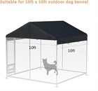 Outdoor Dog Kennel Cover Cage 10 X 10 Ft Large Roof Pet House Steel Shade Fence