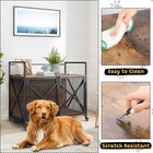 Heavy Duty Wooden Dog Crate Furniture With Lockable 360   Wheels  Indoor Kennel