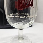 Vintage Schlitz Thumbprint Heavy Glass Goblet - Beer That Made Milwaukee Famous