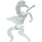 Vintage Hand Blown Clear Art Glass Pegasus Figurine Rearing Winged Horse 3 75 