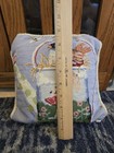 Homemade Needlepoint Yarn Smallthrow Pillow Bird Girl With Umbrella Yellaw Back