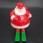 Vintage Rosbro Santa On Skis Hard Plastic Made In Usa 4 1 2 