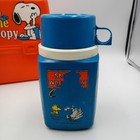 1960s Peanuts School Lunchtime With Snoopy   Woodstock Lunch Box W blue Thermos