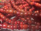 Mixed Old Venetian Red White Heart Trade Beads - 12  Strands 30    18k Gold Ends